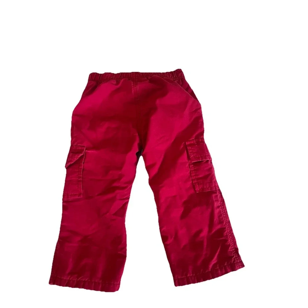 Gymboree Boys 12-18M Grizzly Lake Burgundy Jersey Lined Pull On‎ Cargo Pants